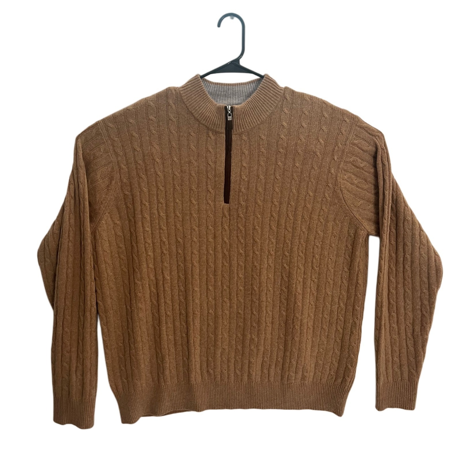 Peter Millar Men's Xxl Crown Fleece Cable Knit 1/4 Zip Sweater Wool Yak Cashmere